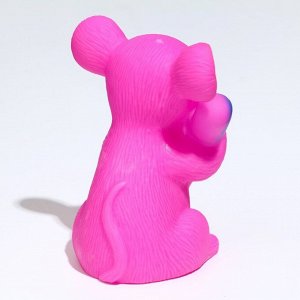 Игрушка пищащая "Мышь" для собак, 9 см, розовая