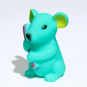 Игрушка пищащая "Мышь" для собак, 9 см, бирюзовая