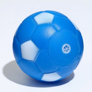 Игрушка пищащая "Мяч Футбол" для собак, 6,2 см, синяя