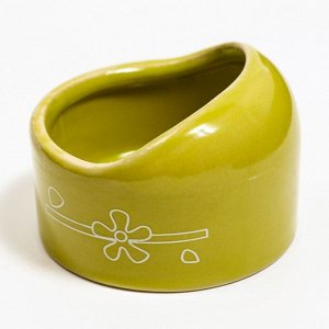 Миска керамическая "Хомячок", 6,3 х 4,5 см, зеленая