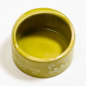 Миска керамическая "Хомячок", 6,3 х 4,5 см, зеленая