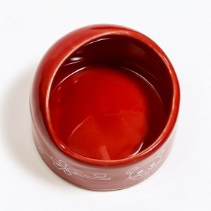 Миска керамическая "Хомячок", 6,3 х 4,5 см, красная