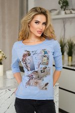 Лонгслив &quot;Париж&quot; (ГОЛУБОЙ)