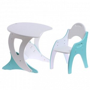 Набор мебели регулируемый «Парус», стол, стул, цвет бирюзовый/белый