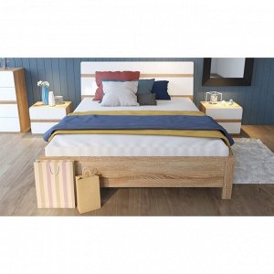 Кровать «Дакота» с ПМ, 160 ? 200 см, цвет дуб сонома / белый глянец