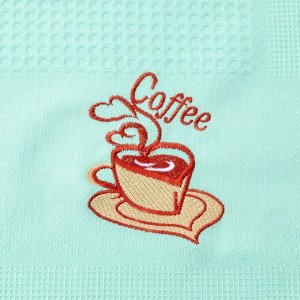Набор полотенце вафельное «Влюбленные в кофе», МИКС, 47х60 см, 100% хл, 1 шт