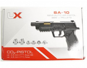 Пистолет пневм. Umarex SA10, кал.4,5 мм (черный, метал, blowback, pellet, BB)