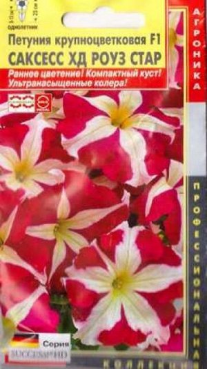 Петуния Саксесс ХД Роуз Стар F1 (Код: 87266)