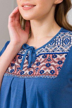 Туника женская из кулирки Лисандра индиго