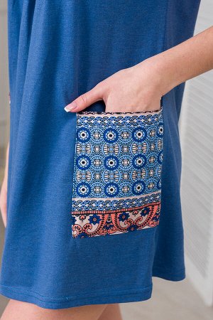 Туника женская из кулирки Лисандра индиго