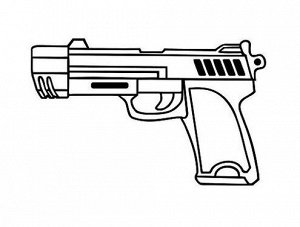 Трафарет формата А5 Пистолет