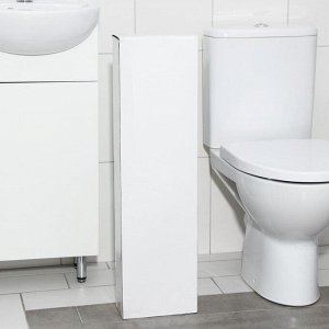 Ёршик для унитаза с подставкой напольный, 22x22x82 см, с держателем для туалетной бумаги, цвет хром