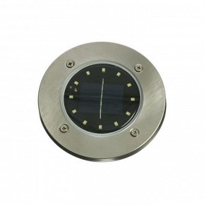 Светильник грунтовый герметичный светодиодный на солнечной батарее 5 Вт, 12LED, IP65, 3000 К   73228