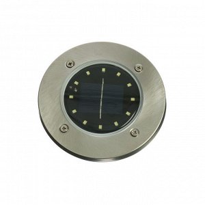 Светильник грунтовый герметичный светодиодный на солнечной батарее 5 Вт, 12LED, IP65, 6500 К   73228