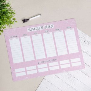 Магнитный планер "Расписание уроков", pink