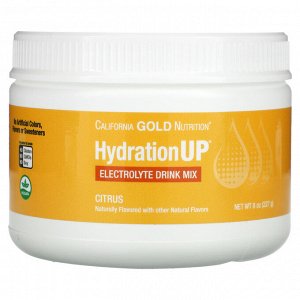 California Gold Nutrition, HydrationUP, смесь для приготовления электролитов, цитрус, 227 г (8 унций)