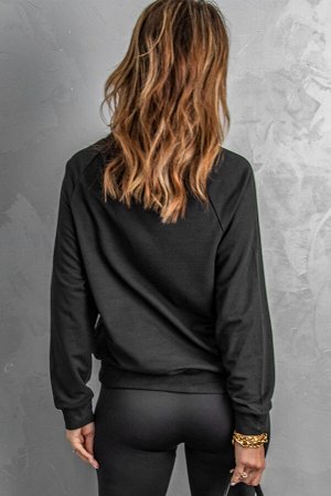 Черный пуловер-свитшот с надписью: NANA