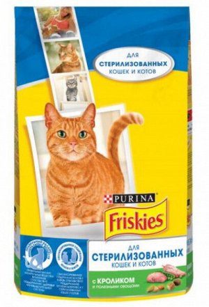Friskies Sterilised сухой корм для стерилизованных кошек Кролик/овощи 1,5кг АКЦИЯ!