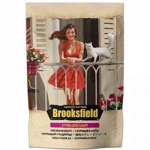 Brooksfield пауч 85гр д/кош Sterilized/Light кастр/стерил Курица/Соус РФ (1/22)