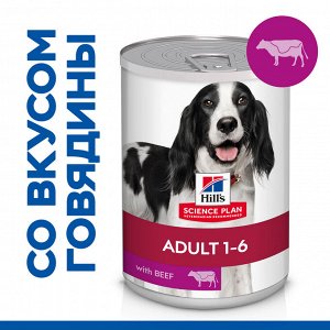 Hill's Science Plan Сухой корм для взрослых собак для поддержания мышечной массы и здорового иммунитета с говядиной 370 гр