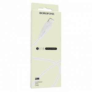 Кабель USB - Apple lightning Borofone BX18  200см 2,4A (white)