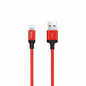 Кабель USB - Apple lightning Hoco X14 Times Speed, 200 см. (red/black)