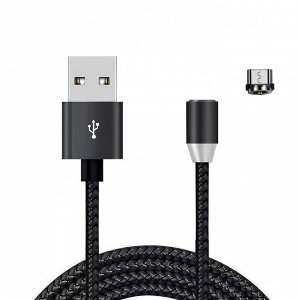 Кабель USB - micro USB - M600 магнитный (тех.уп)  100см 2A (black)