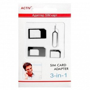 Адаптер для SIM-карты Activ 3 в 1 (nano/micro/mini) (black)