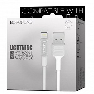 Кабель USB - Apple lightning Borofone BX1  100см 2A  (white)