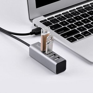 Хаб USB Hoco HB1 USB-4USB (80cm) (tarnish)