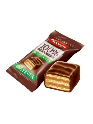 Конфеты вафельные Победа вкуса в горьком шоколаде без сахара "Чаржед", 150 г