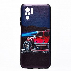 Чехол-накладка SC185 для "Xiaomi Redmi Note 10/Redmi Note 10S" .. (black/red) (013)