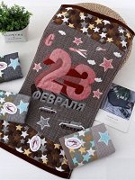 Полотенце &quot; 23 февраля стежка&quot; 25*50 вид 4 (лен+хлопок)