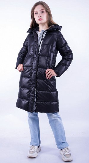 32П12 (черный) Пальто для девочек ЗЕЯ