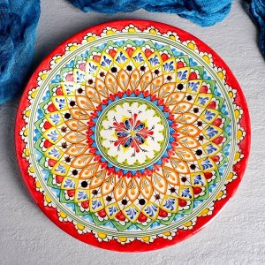 Тарелка Риштанская Керамика "Кора Калам", 27 см, разноцветная