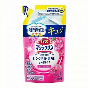 Жидкость чистящая для ванны "Magiсclean" (предотвращающая образование розовой и чёрной плесени, с антибактериальным эффектом, аромат розы) 330 мл, мягкая упаковка / 24