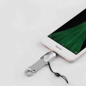 Переходник HOCO UA10, MicroUSB - USB, жемчужный никель, OTG