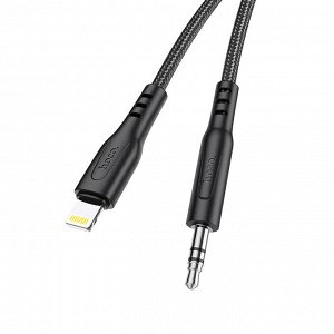 Переходник Аудио-кабель HOCO UPA18 Lightning - Jack 3.5 1м черный