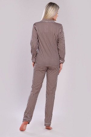Пижамный костюм с брюками - Классика - 907 - бежевый
