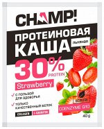 Каша протеиновая льняная &quot;ЧАМП&quot; &quot;Клубничная с коэнзимом Q10&quot; 40гр /10/12мес