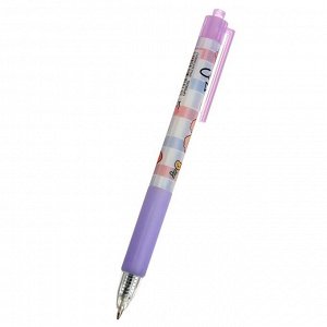 Ручка гелевая, автоматическая 0,5 мм, стержень синий, корпус МИКС с рисунком (штрихкод на штуке)