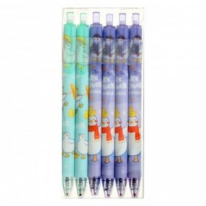 Ручка гелевая, автоматическая 0.5 мм, стержень синий, корпус с рисунком, МИКС (штрихкод на штуке)