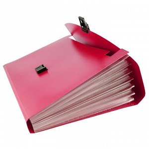 Папка-портфель А4 Calligrata, 13 отделений, 700 мкм, до 300 листов, красная