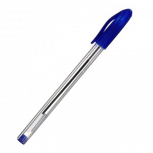 Ручка шариковая 1,0 мм, стержень синий, корпус треугольный прозрачный,масляные чернила (штрихкод на шт)
