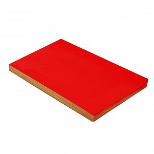Бумага А4, 100 листов, 80 г/м, самоклеящаяся, флуоресценый, цвет красный