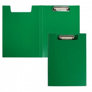 Папка-планшет с зажимом А4, 1.2 мм,, пластик, зелёная (клипборд с крышкой)