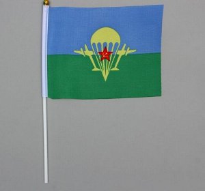 Флаг ВДВ 14х21 см, шток 28 см, полиэстер