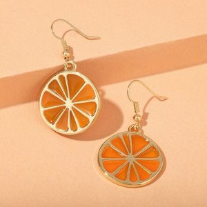 Серьги ассорти «Апельсины» половинки, цвет оранжевый в золоте