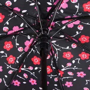 Зонт полуавтоматический «Цветы», 3 сложения, 9 спиц, R = 48 см, цвет МИКС