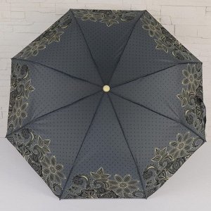 Зонт полуавтоматический «Цветочный узор», 3 сложения, 8 спиц, R = 47 см, цвет МИКС